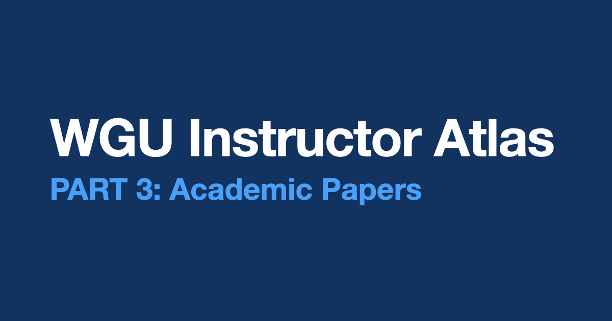 WGU Instructor Atlas Part 3